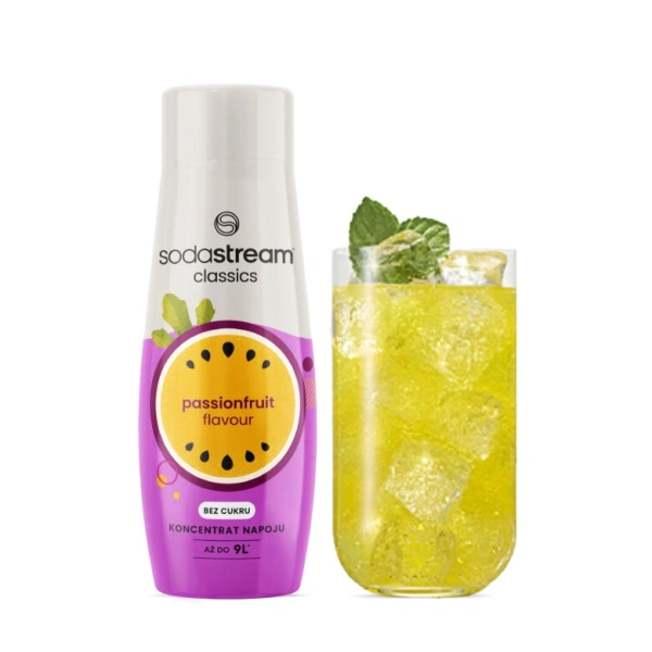 Sodadrinks Passionfruit No Sugar 440 ml in glass