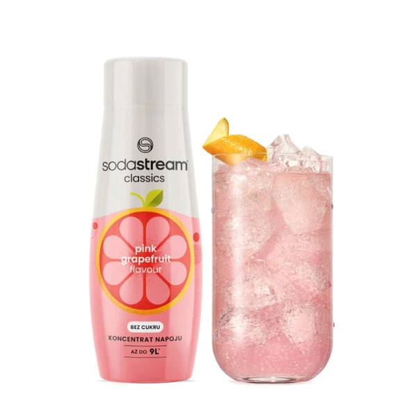 Sodadrinks Pink Grapefruit No Sugar 440 ml in glass